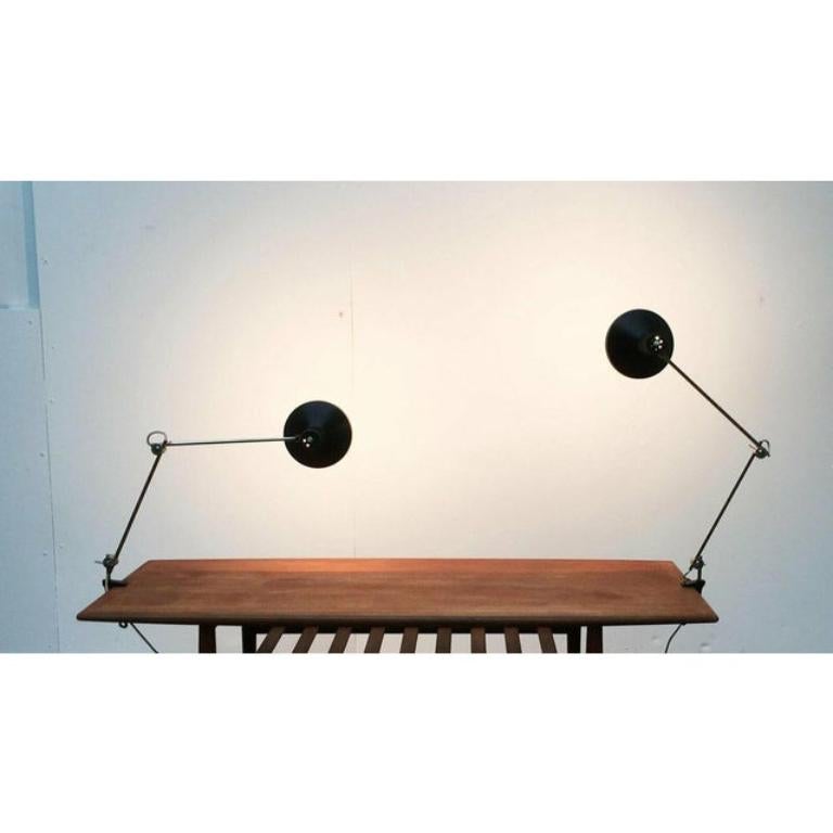 Set of 2 Mid-Century Model Nr. 2002 Table Clamp Lamp from Elux, 1960s In Excellent Condition For Sale In Hamburg, DE