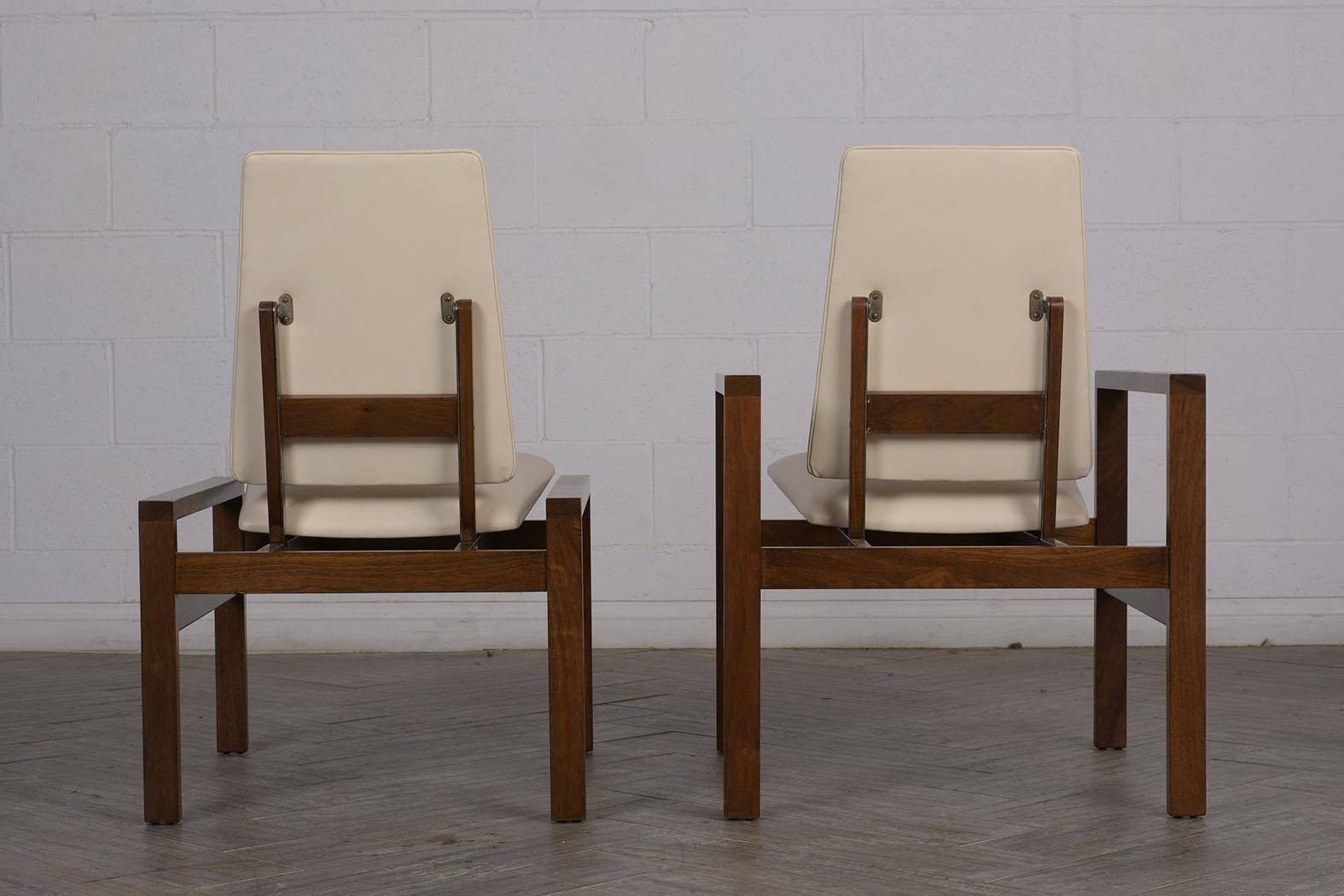 American Set of 2 Mid-Century  Brown Saltman Leather Lounge Chairs