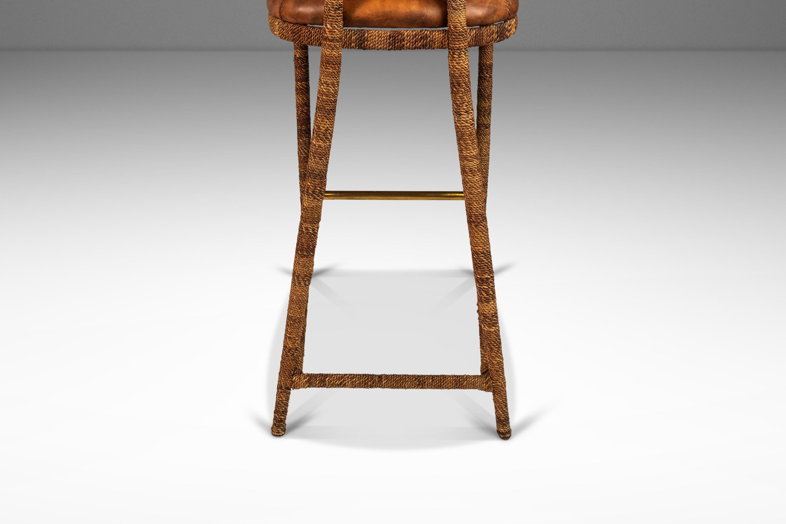 Set of 2 Mid-Century Modern Campaign Bar Stools by Maitland-Smith, c. 1980s 6