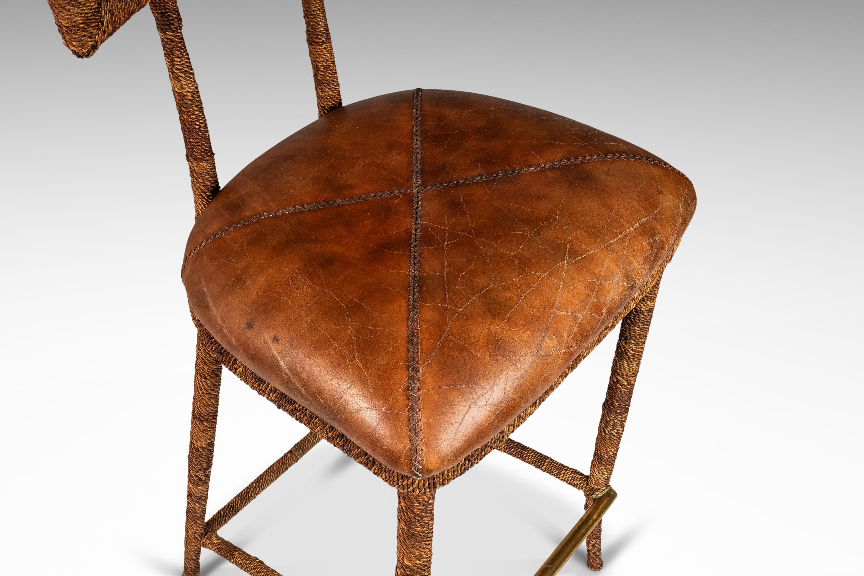 Set of 2 Mid-Century Modern Campaign Bar Stools by Maitland-Smith, c. 1980s 9
