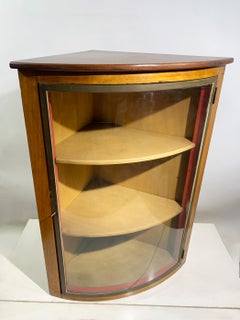 Set of 2 Mid-Century Modern Curved Glass Corner, Circa 1960's