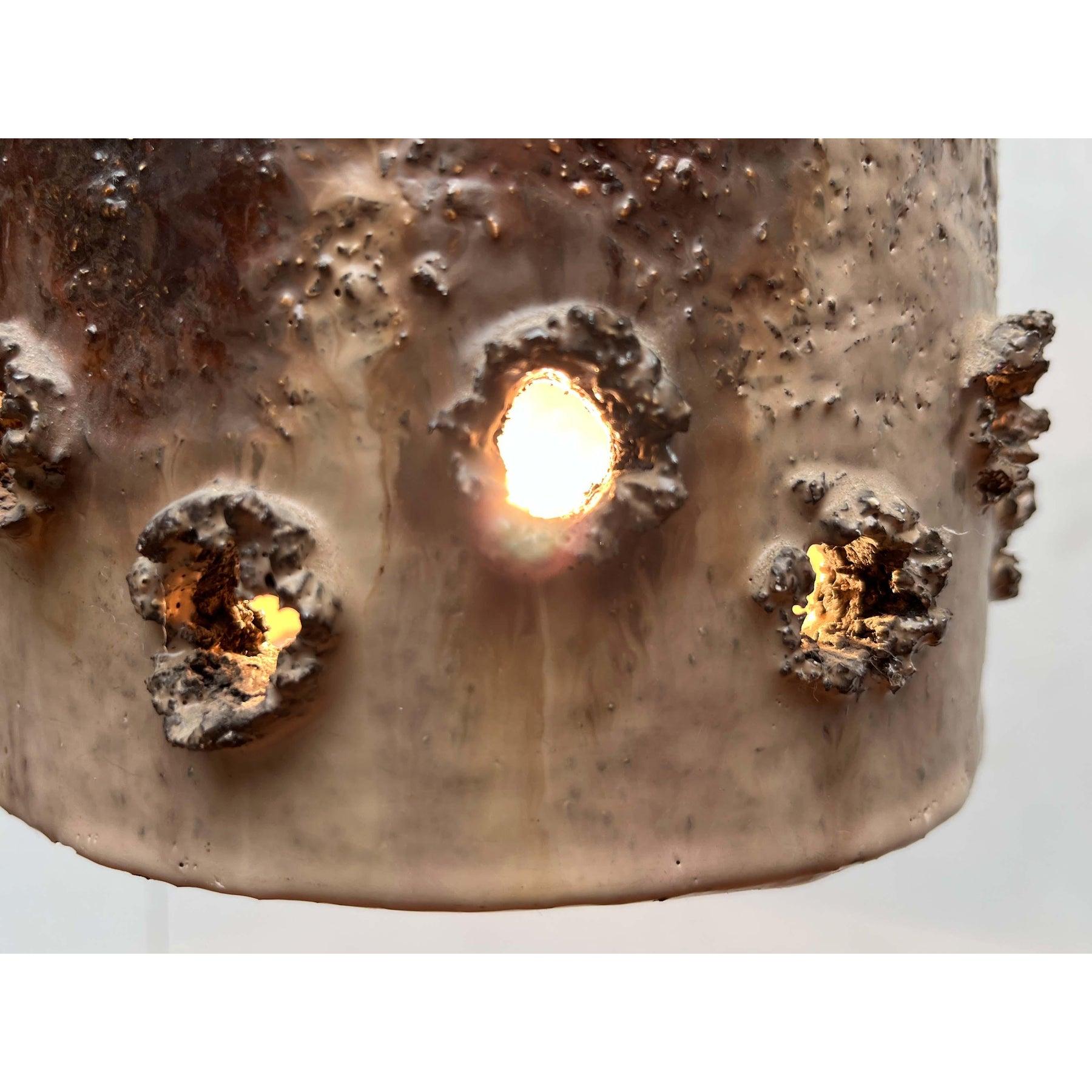 Set of 2 Mid-Century Modern Danish Brutalist Studio Pottery Pendant Lamps, 1960s For Sale 4