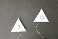 Set of 2 Mid-Century Modern Danish White 556 Harlekin Sconces Horn, 1960s