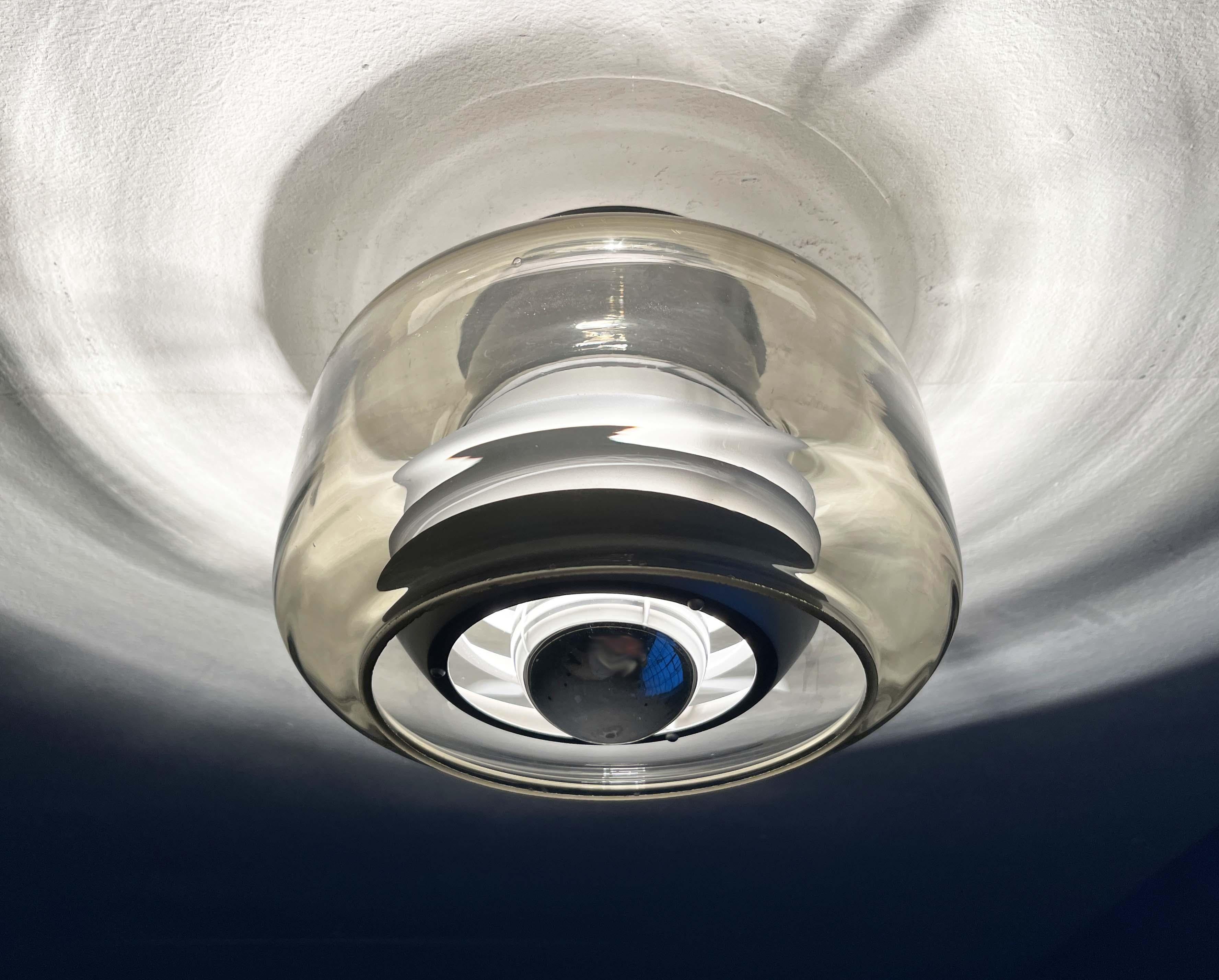 Juego de 2 Flus de metal laminar y cristal ahumado de la Edad Espacial Alemana Moderna de Mediados de Siglo en venta 3