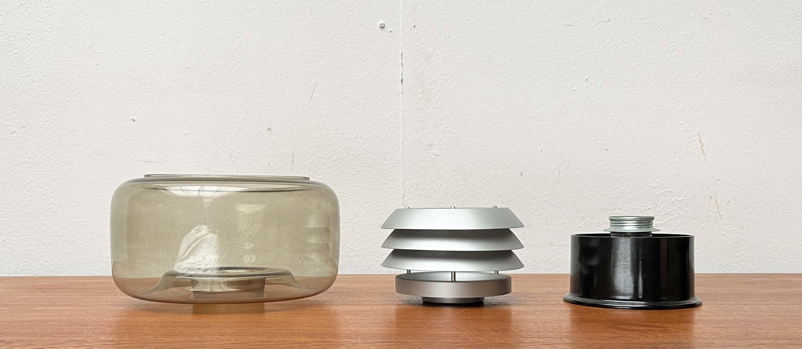 Juego de 2 Flus de metal laminar y cristal ahumado de la Edad Espacial Alemana Moderna de Mediados de Siglo en venta 8