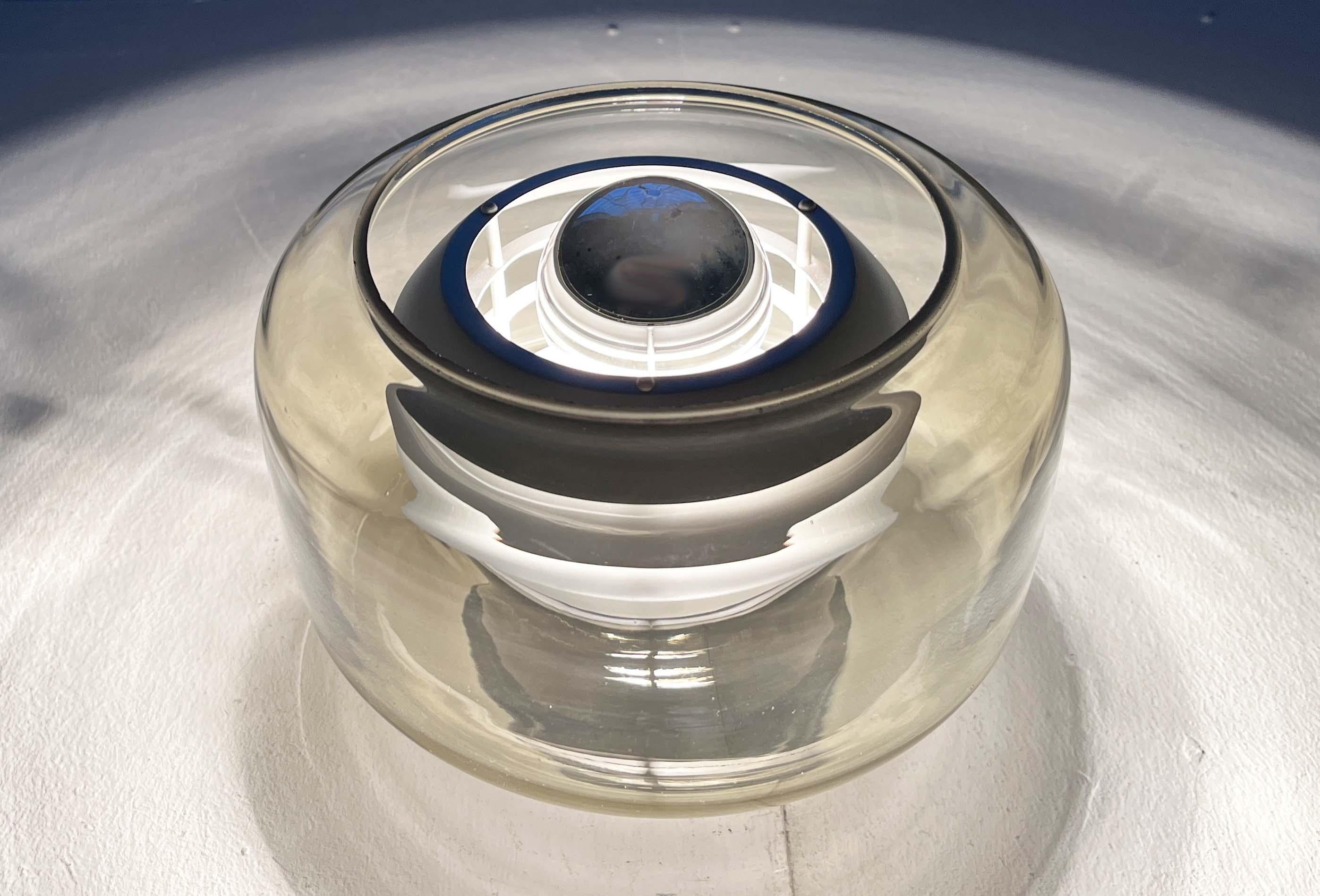 Juego de 2 Flus de metal laminar y cristal ahumado de la Edad Espacial Alemana Moderna de Mediados de Siglo en Bueno estado para la venta en Hamburg, DE