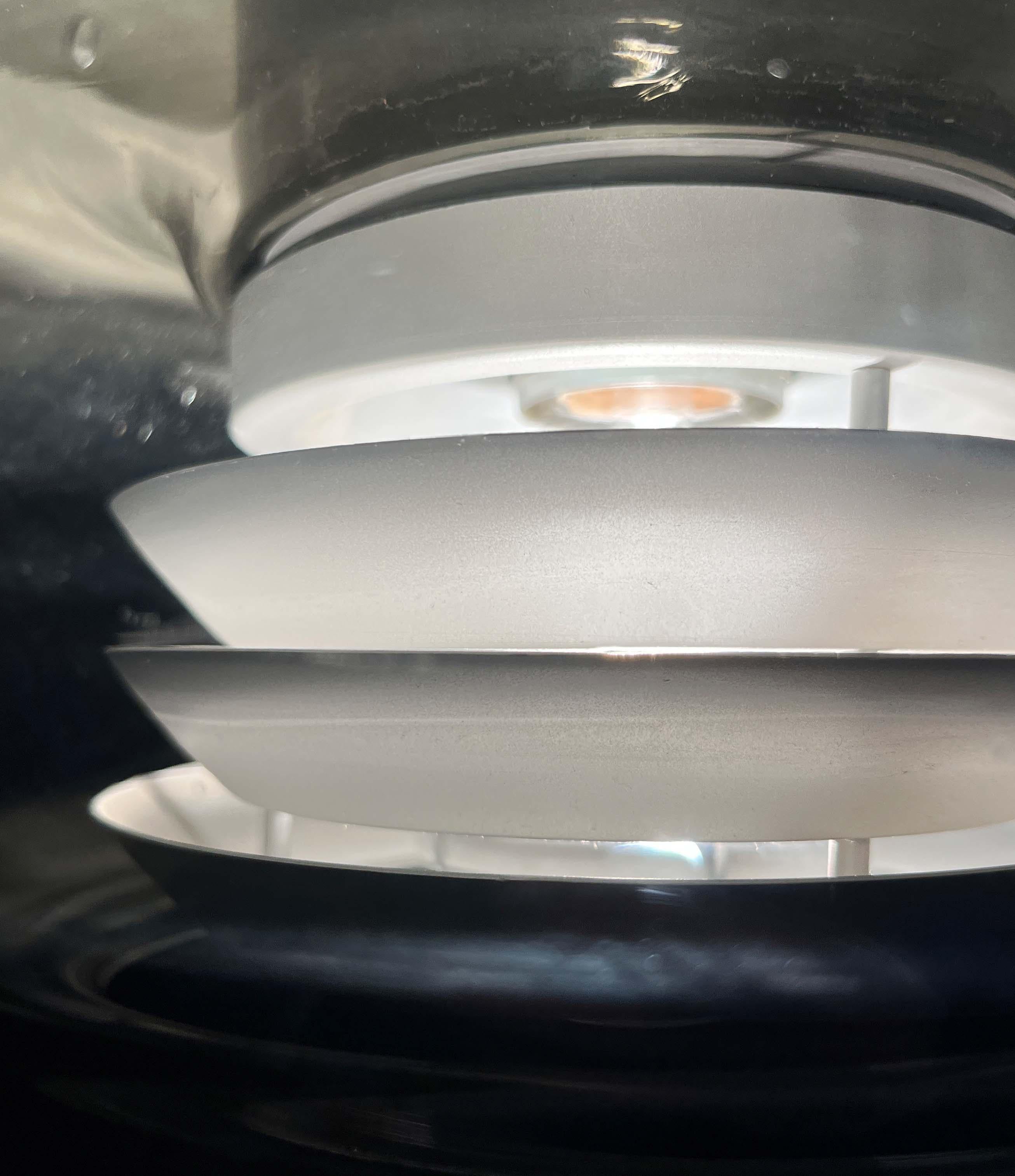 Juego de 2 Flus de metal laminar y cristal ahumado de la Edad Espacial Alemana Moderna de Mediados de Siglo Metal en venta