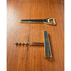 Set of 2 Mid-Century Modern Metal Corkscrew and Bottler Opener, 1960s