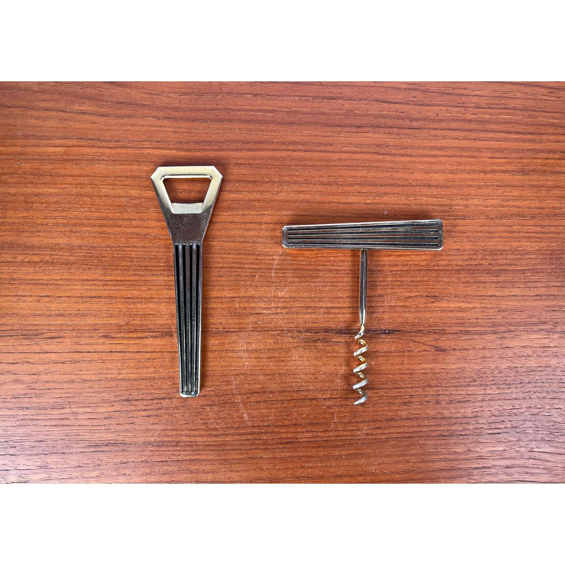 2er-Set Korkenzieher und Flaschenöffner aus Metall aus der Mitte des Jahrhunderts, 1960er Jahre im Angebot 3