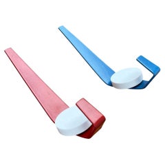 Set di 2 appendiabiti minimalisti in metallo della metà del secolo scorso, anni '60