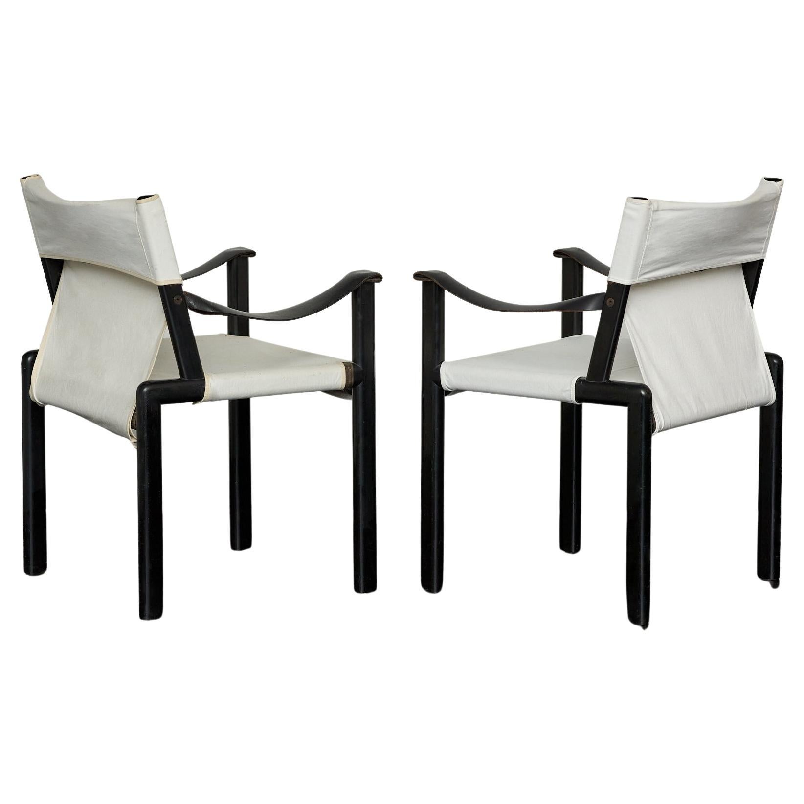 Set of 2 model 102, Pinta chairs designed by Piero de Martini for Cassina 1975 For Sale