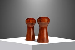 Set of 2 Mid-Century Modern Salt & Pepper Shakers in Walnut, Denmark, c. 1970's