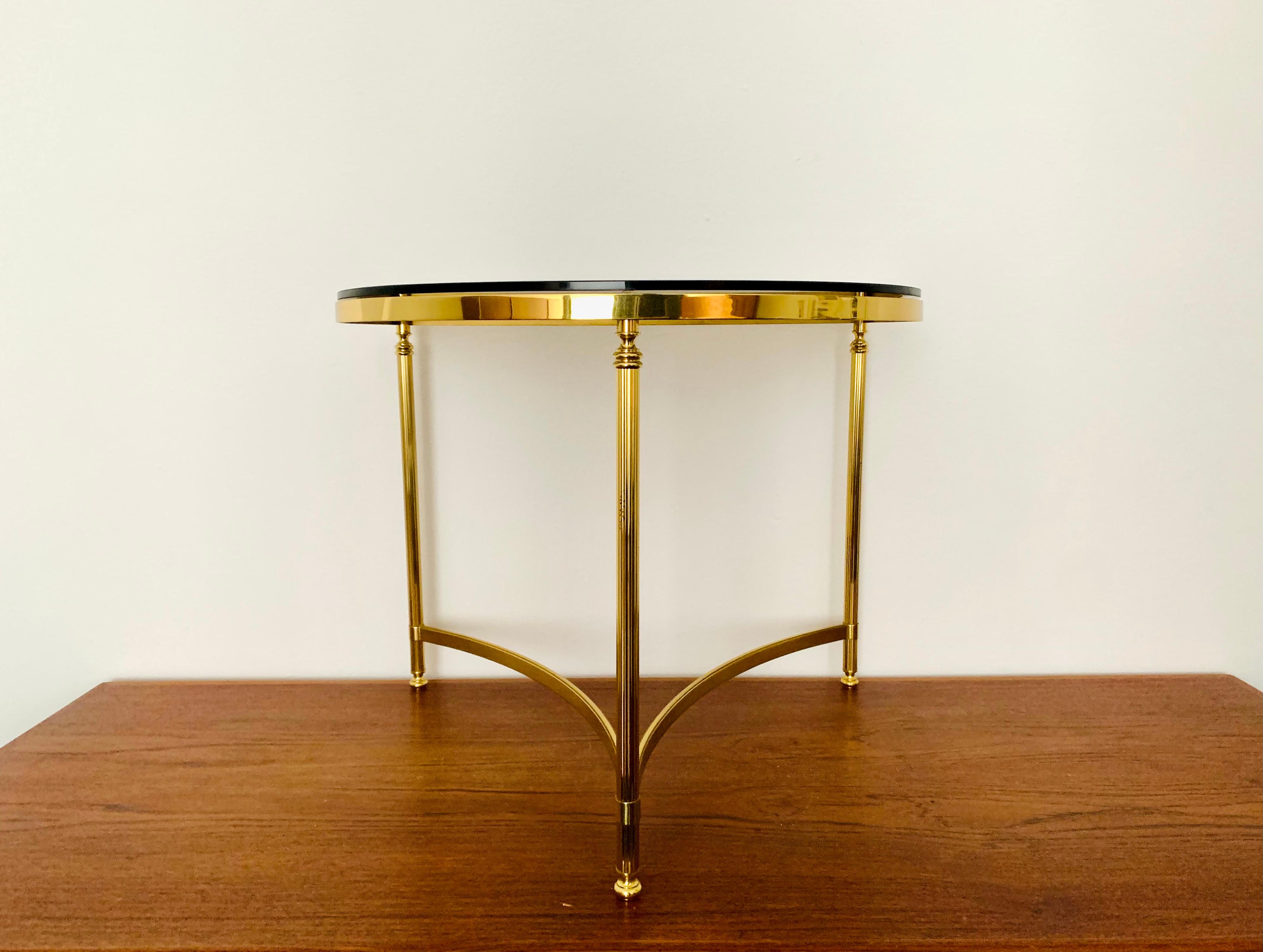 Brass Set of 2 Mid-Century Modern Side Tables by Vereinigte Werkstätten München For Sale