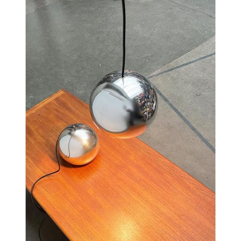 Set of 2 Mid-Century Modern Space Age Ball Pendant Lamps, 1960s For Sale 2