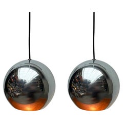 Set of 2 Mid-Century Modern Space Age Ball Pendant Lamps, 1960s