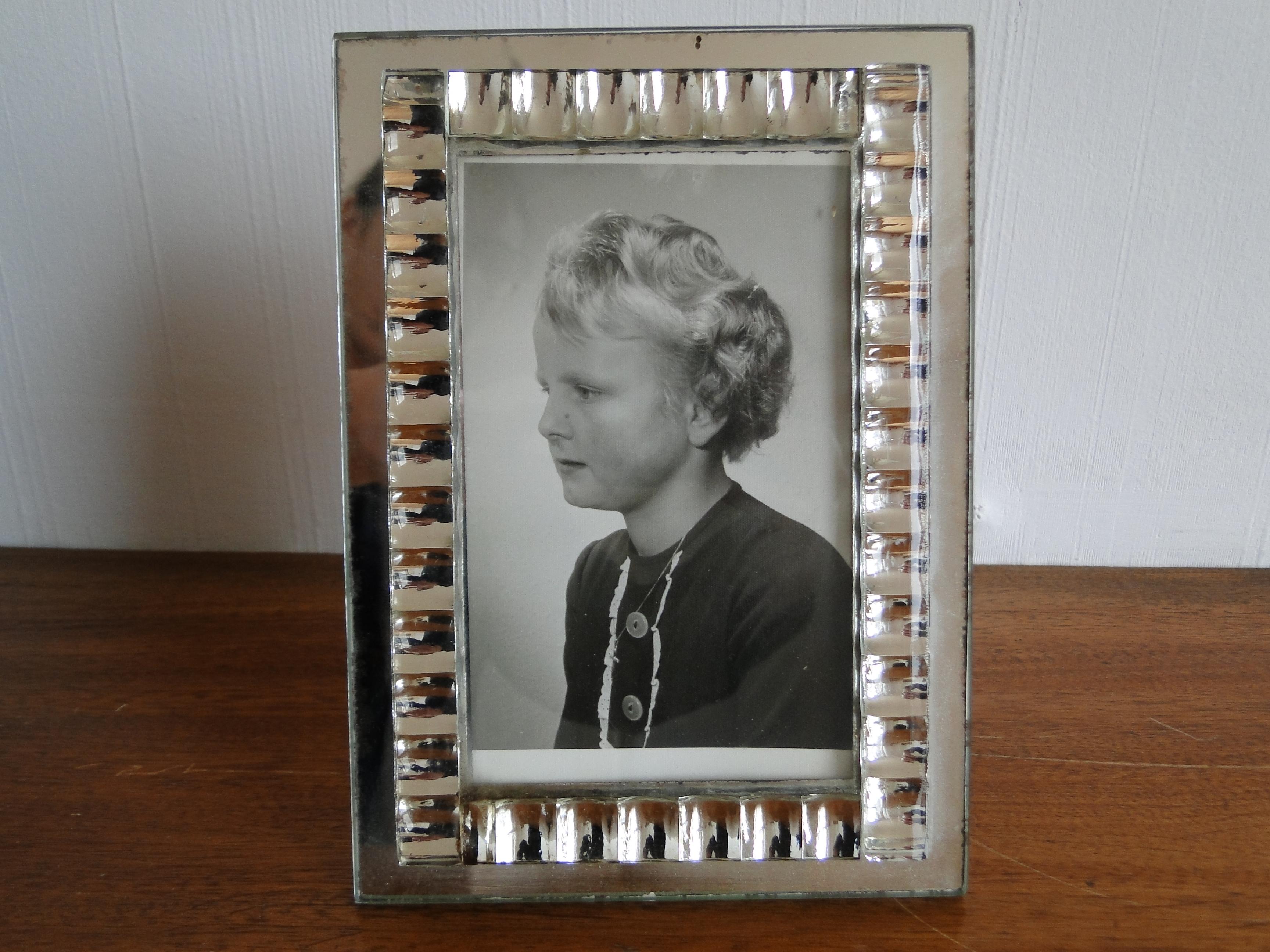 French Set of 2 Mid-Century Modern Style Mirror Photo Frames For Sale