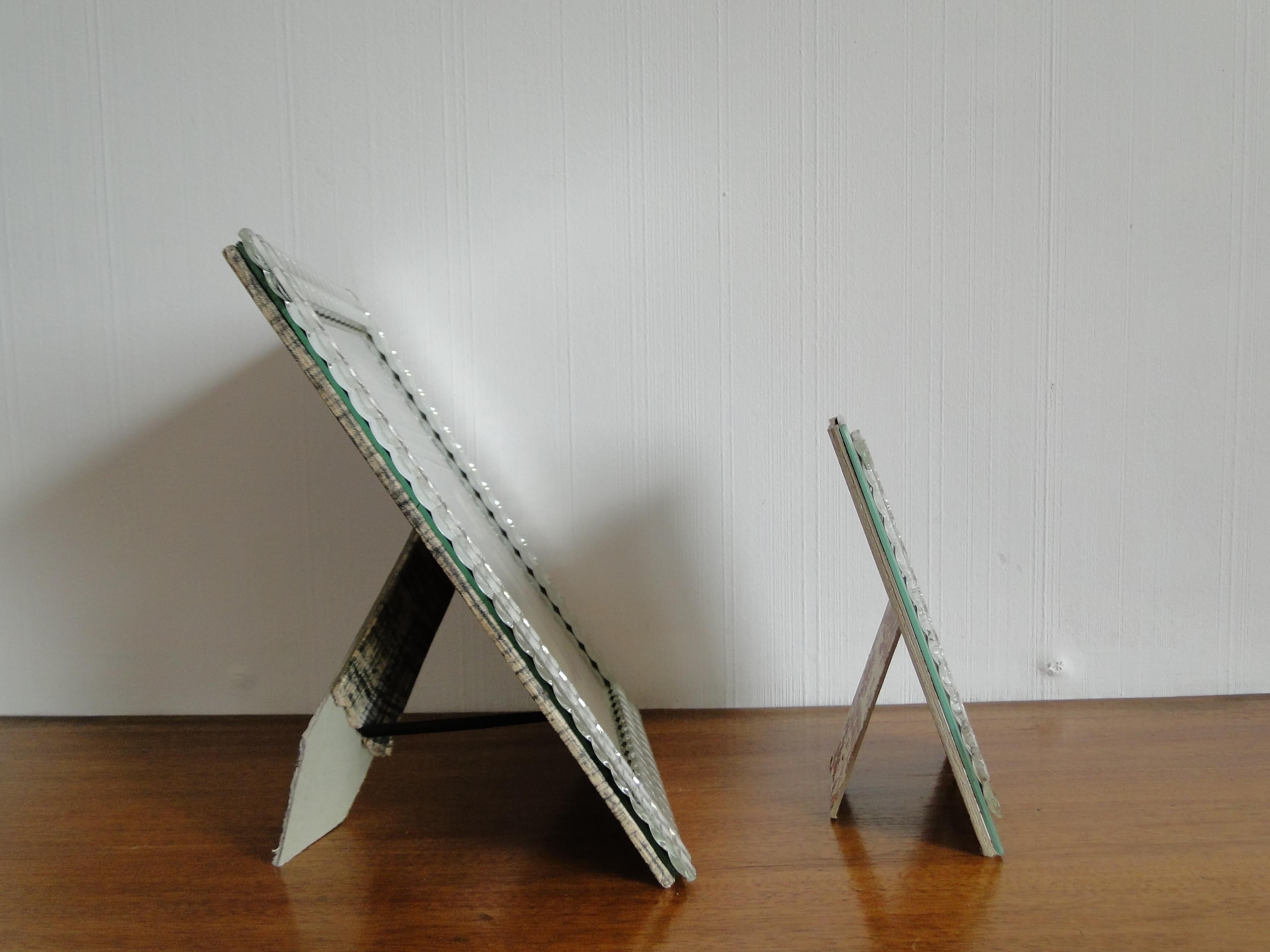 Set of 2 Mid-Century Modern Style Mirror Photo Frames For Sale 3