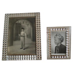 Juego de 2 marcos de fotos con espejo de estilo moderno de mediados de siglo