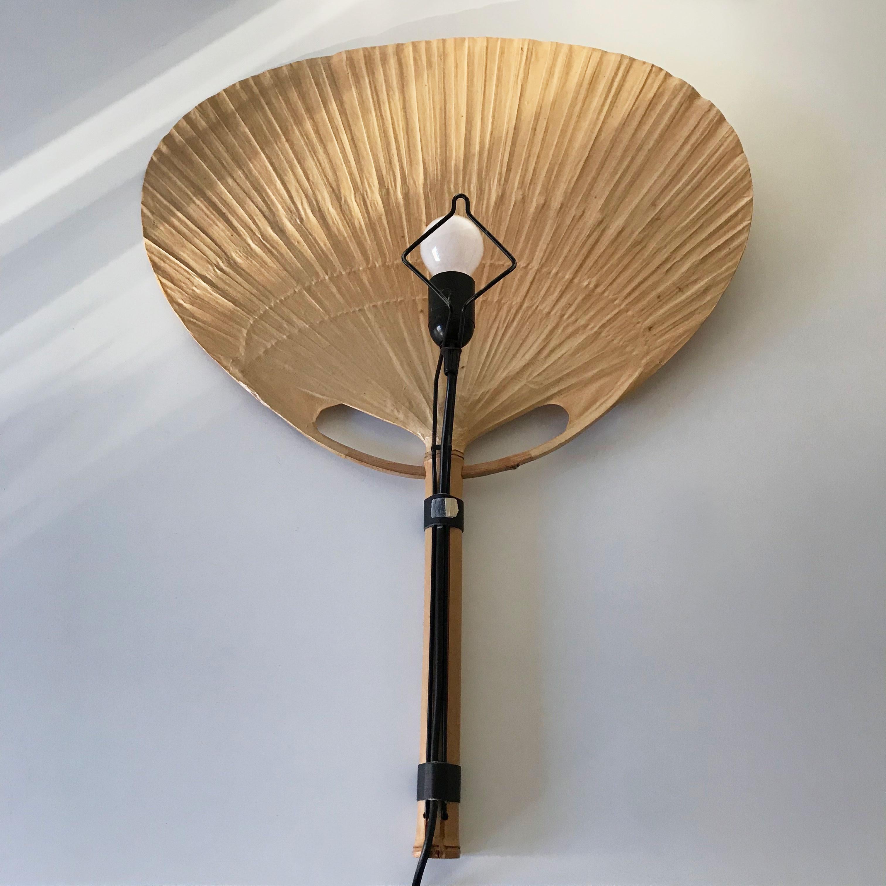 Set of 2 Mid-Century Modern 'Uchiwa III' Fan Wall Lamps by Ingo Maurer, 1970s 6