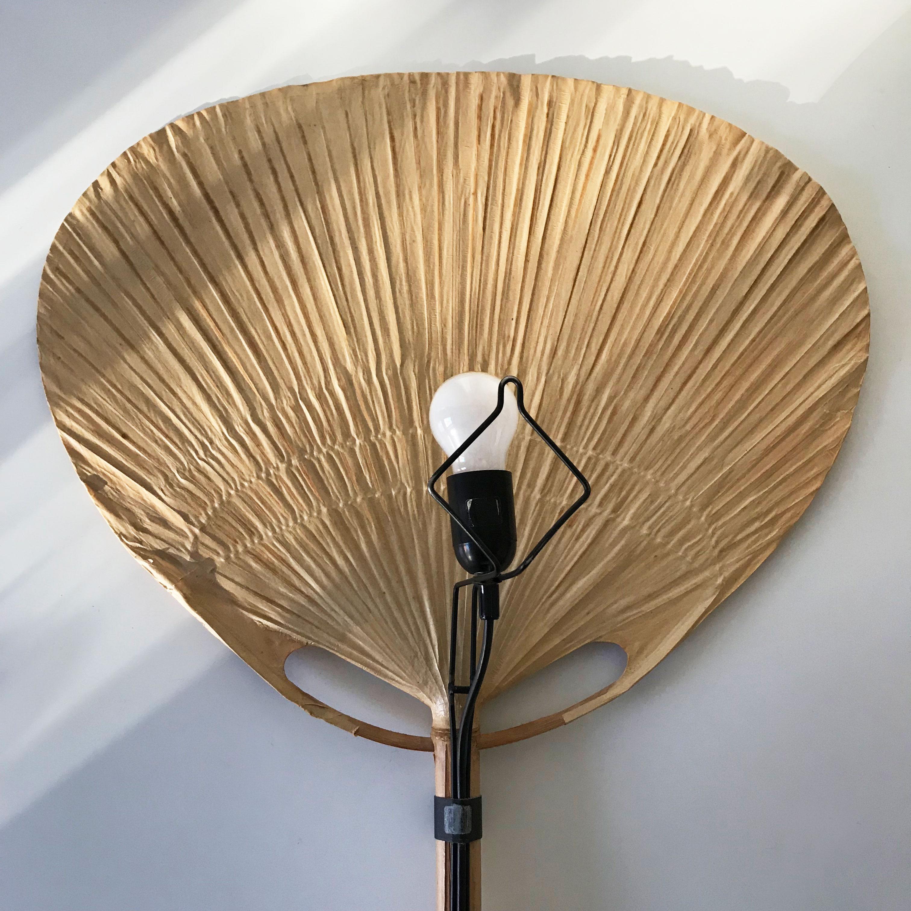 Set of 2 Mid-Century Modern 'Uchiwa III' Fan Wall Lamps by Ingo Maurer, 1970s 10