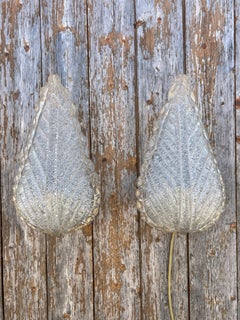 Set Of 2 Mid-Century Murano Glass And Brass Wall Lamps Attributed To Cenedese