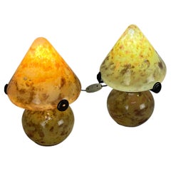 Set of 2 Mid-Century Murano Glass Bedside Lamps, 1950s