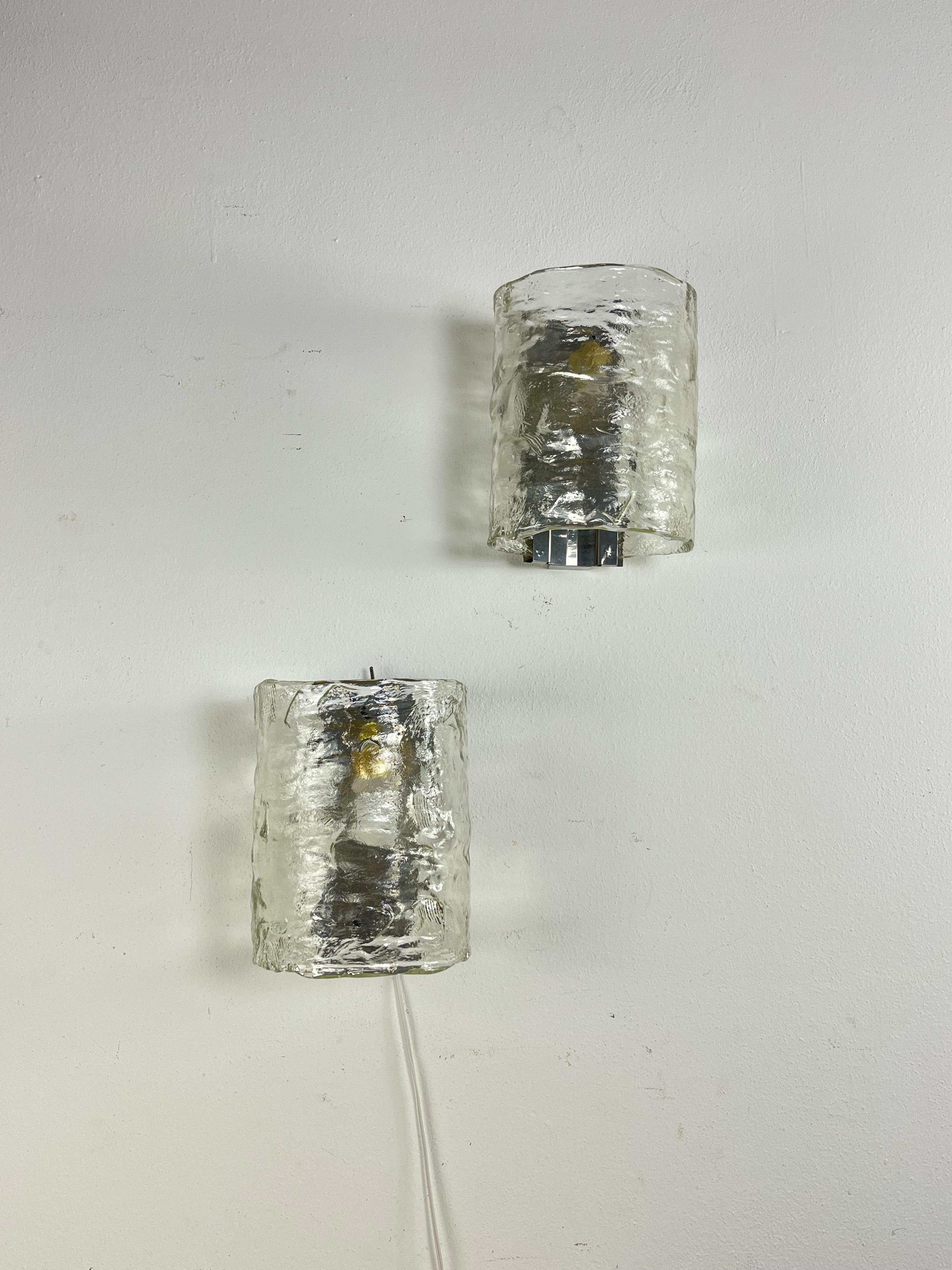 Set di 2 lampade da parete in vetro di Murano della metà del secolo scorso, attribuite a Gino Cenedese, anni '60 in vendita 5