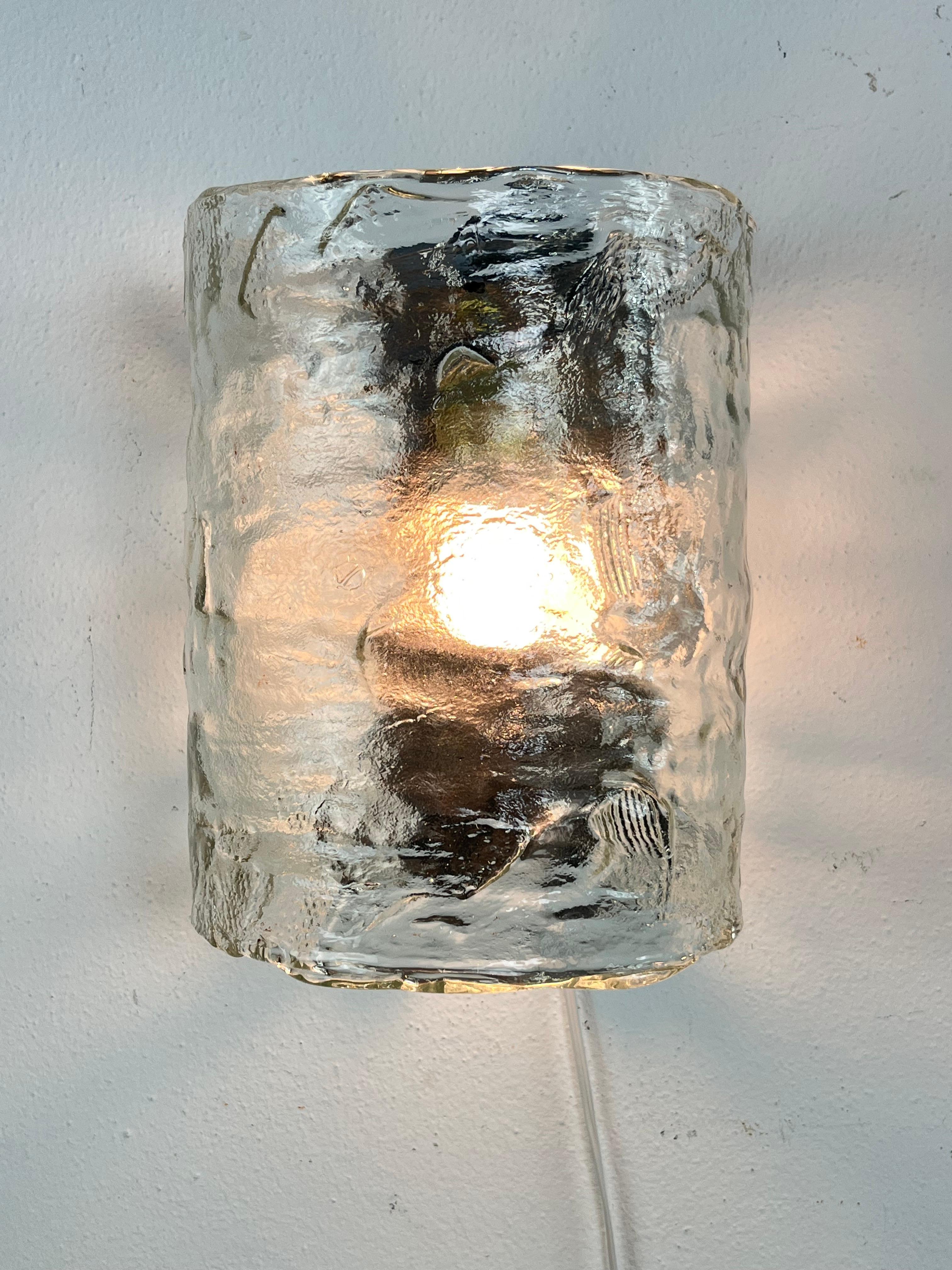 Metallo Set di 2 lampade da parete in vetro di Murano della metà del secolo scorso, attribuite a Gino Cenedese, anni '60 in vendita