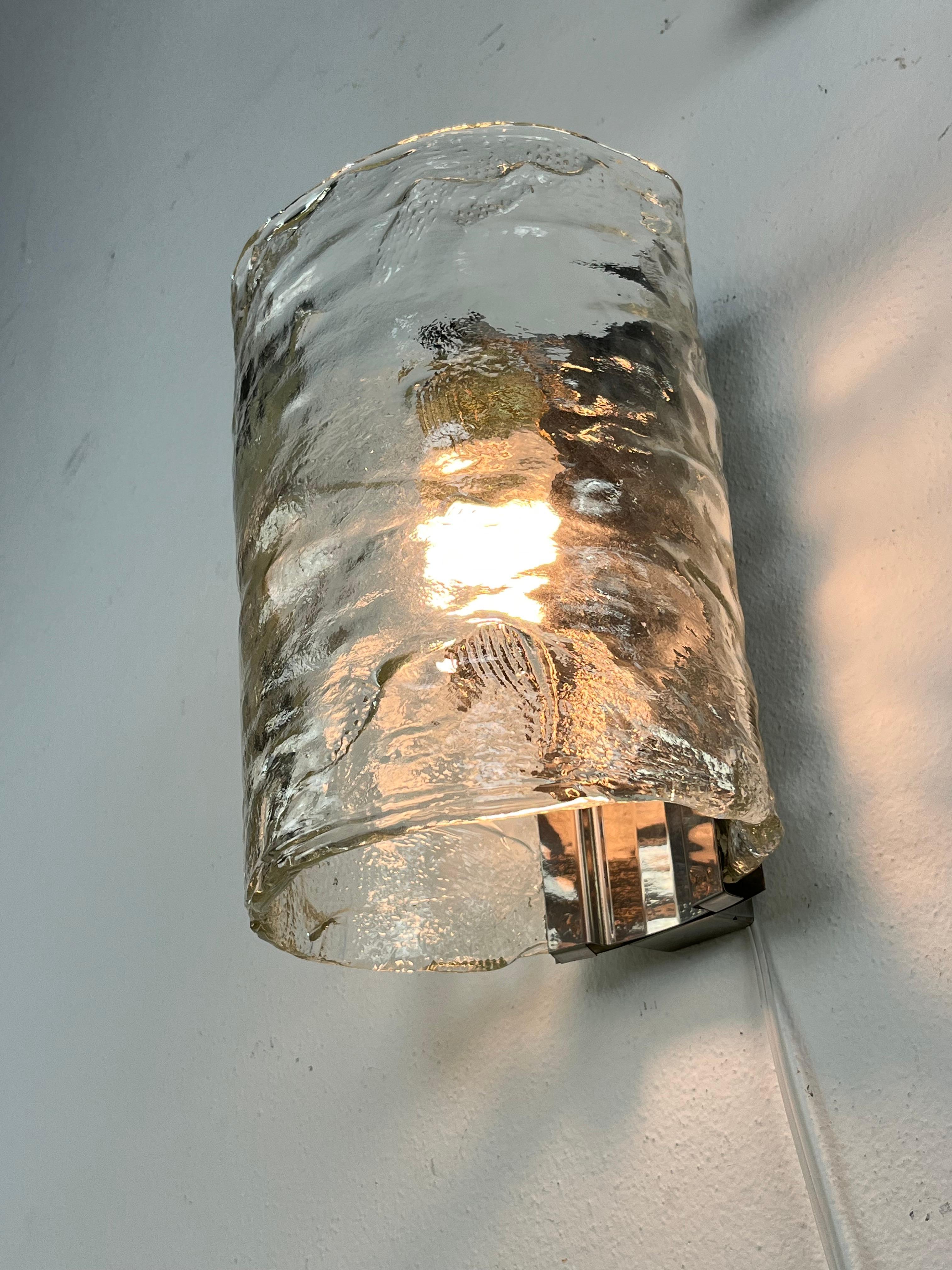 Set di 2 lampade da parete in vetro di Murano della metà del secolo scorso, attribuite a Gino Cenedese, anni '60 in vendita 2