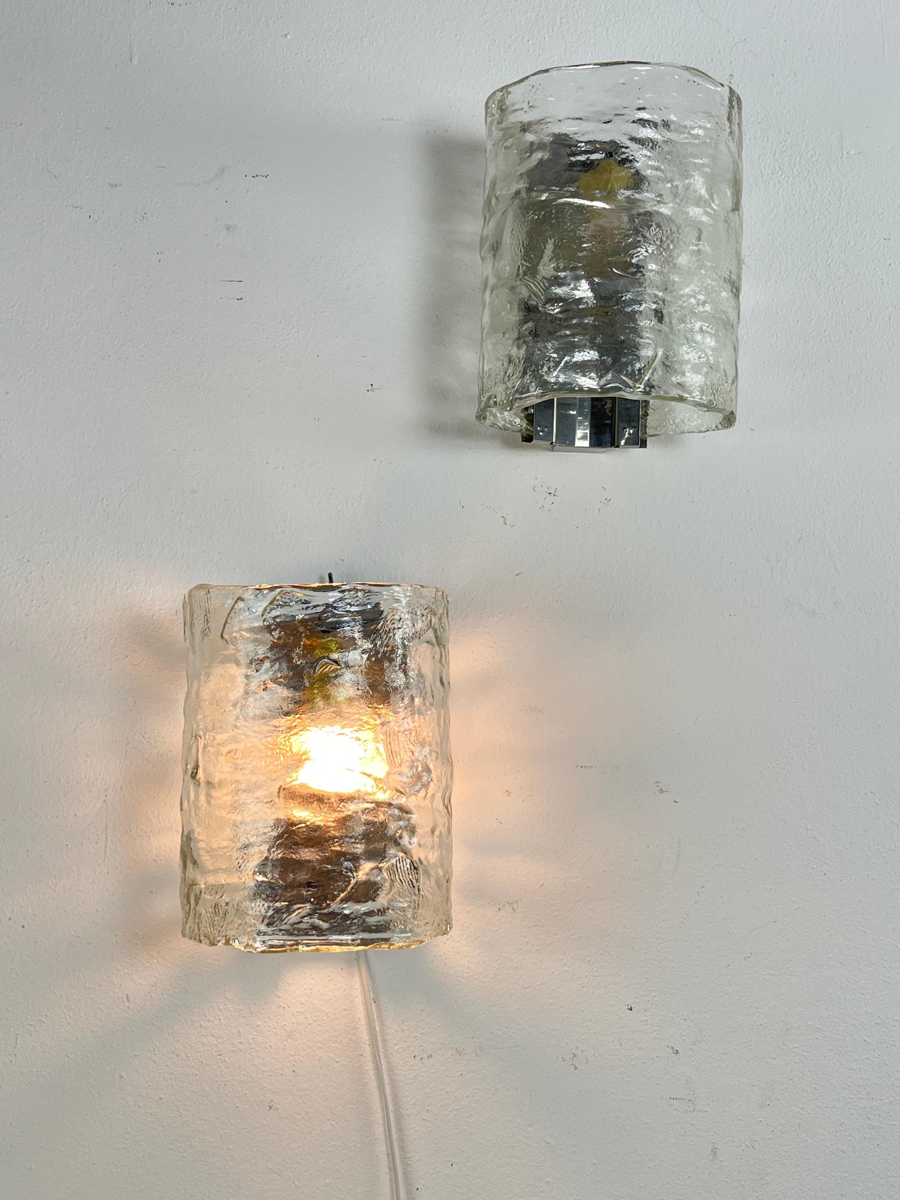 Set di 2 lampade da parete in vetro di Murano della metà del secolo scorso, attribuite a Gino Cenedese, anni '60 in vendita 3
