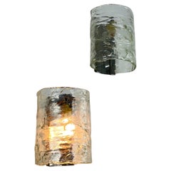 Set Of 2 Mid-Century Murano Glass Wall Lamps, Attributed to Gino Cenedese, 1960s