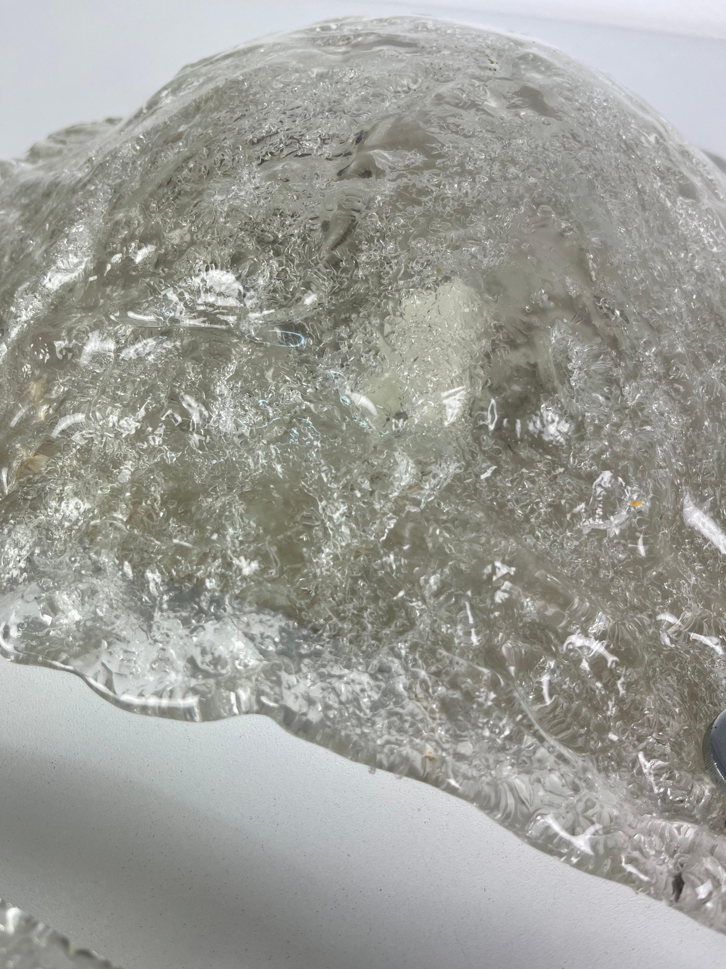 Juego de 2 lámparas de pared de cristal de Murano de mediados de siglo de Carlo Nason para Mazzega, años 60 en venta 4