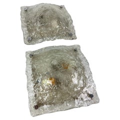 Set of 2 Mid-century Murano Glass Wall Lamps by Carlo Nason for Mazzega, 1960s