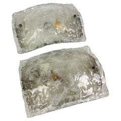 Set of 2 Mid-century Murano Glass Wall Lamps by Carlo Nason for Mazzega, 1960s