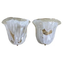 Set Of 2 Mid-Century Murano Glass Wall Lamps/Sconces "La Murrina" 1980s