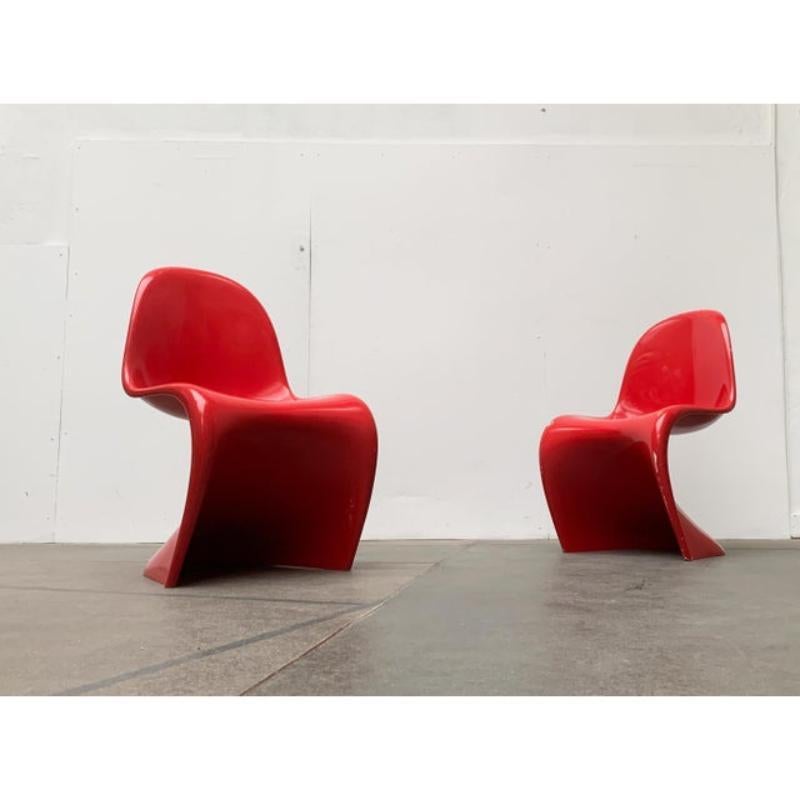 XX secolo Set di 2 sedie Panton di metà secolo di Verner Panton, anni '80 in vendita