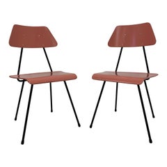 Juego de 2 sillas de madera Rudolf Wolf para Elsrijk, raras de mediados de siglo, vintage años 50