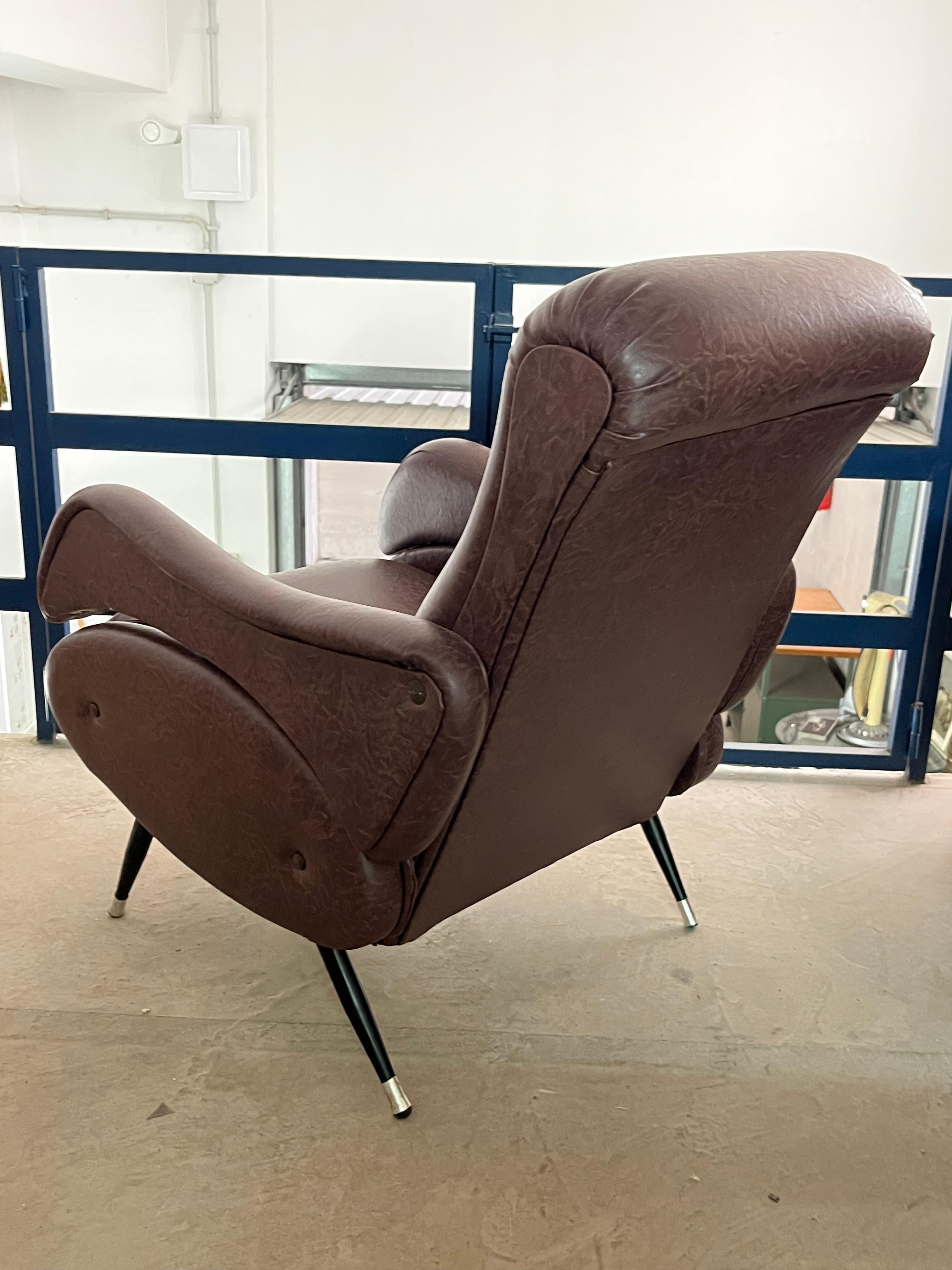 Set Of 2 Mid-Century Reclining Armchairs Attributed To Nello Pini, 1960s 1