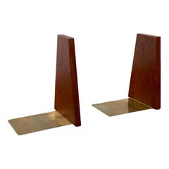 Set of 2 Mid-Century Scandinavian Bookends in Teak, 1960s