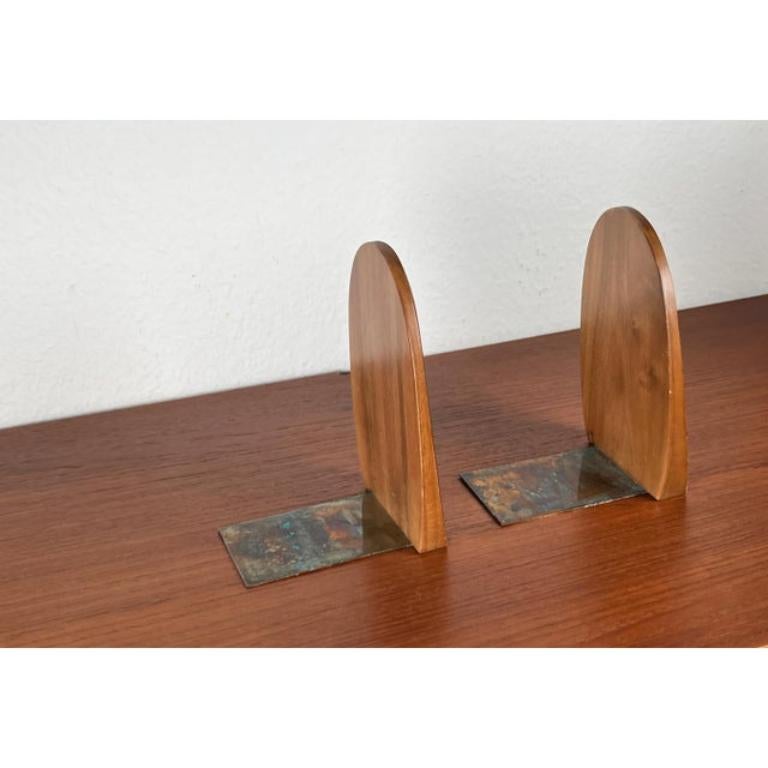 Mid-Century moderno Set di 2 reggilibri scandinavi di metà secolo in Wood, anni '60 in vendita