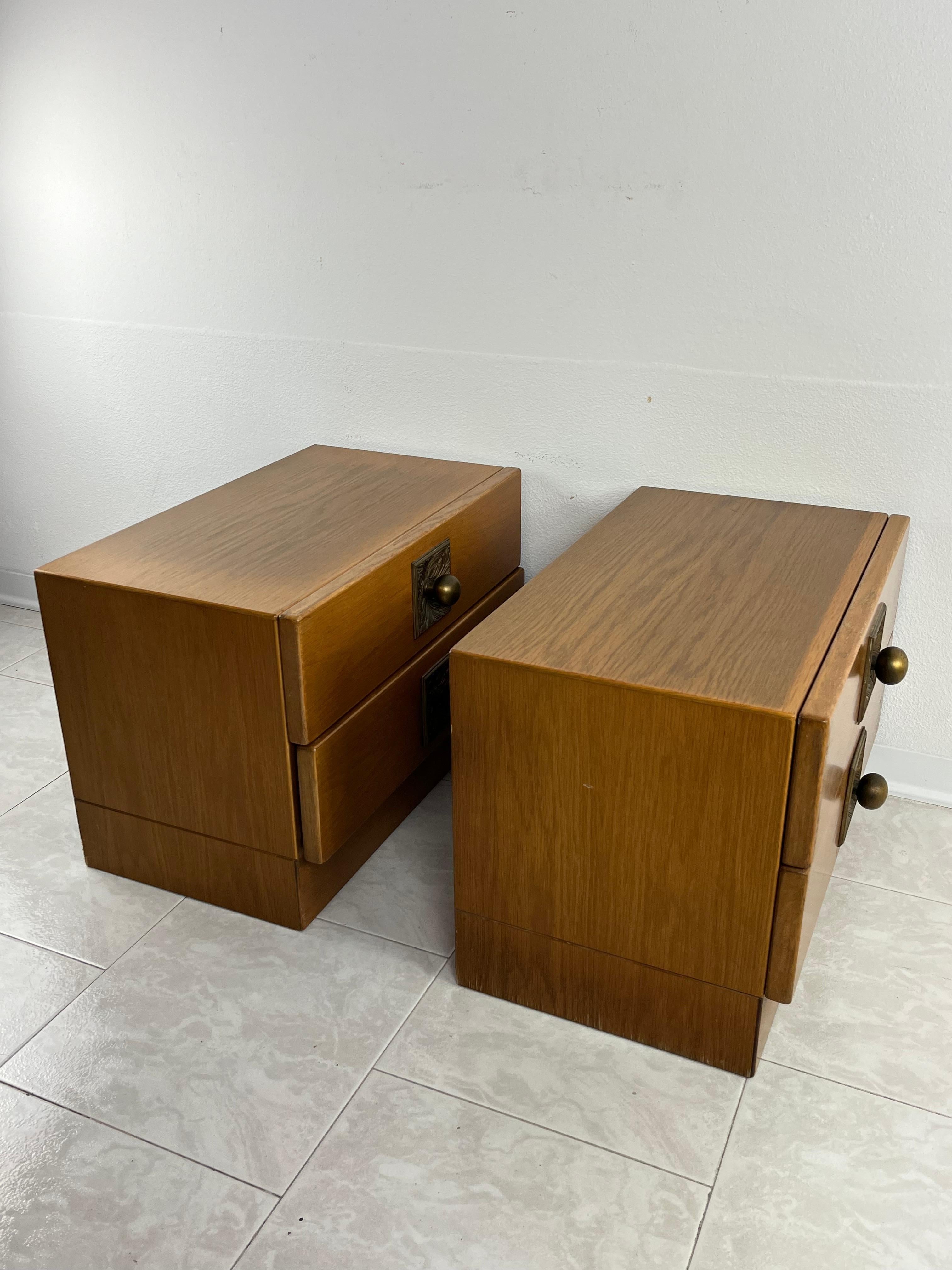 Set of 2 Mid-Century Scandinavian Minimalist Bedside Tables of Johannes Andersen For Sale 2