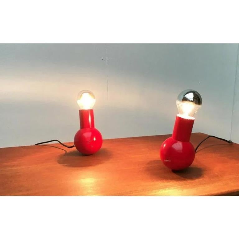 Metal Set of 2 Mid-Century Space Age Balancing Table Lamps, 1960s For Sale