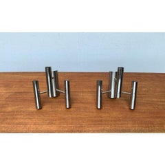 Set of 2 Mid-Century Space Age Chrome Wall Lamps, 1960s