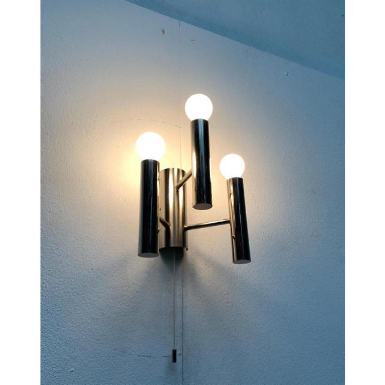 Set di 2 lampade da parete in cromo Space AGE di metà secolo, anni '60 In condizioni ottime in vendita a Hamburg, DE