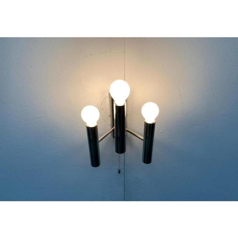 Metallo Set di 2 lampade da parete in cromo Space AGE di metà secolo, anni '60 in vendita