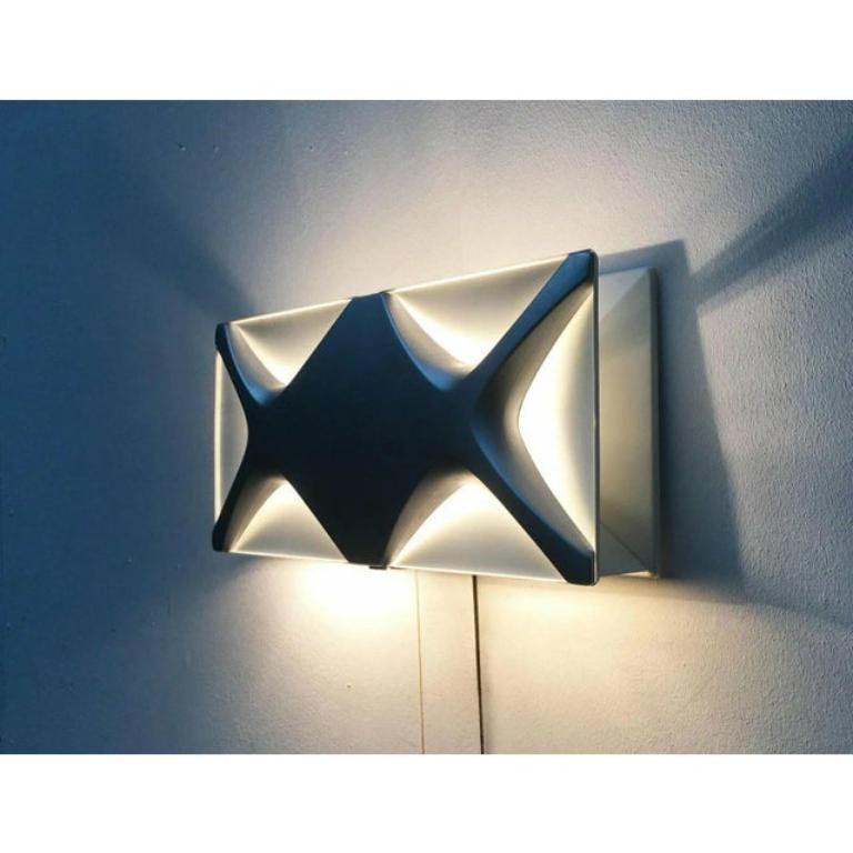 Set of 2 Mid-Century Space Age Cross Oyster Style Wall Lamp by Klaus Link, 1960s For Sale 3