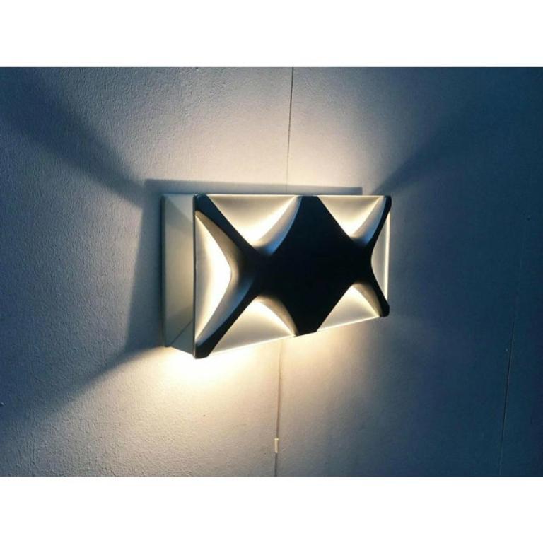 Set of 2 Mid-Century Space Age Cross Oyster Style Wall Lamp by Klaus Link, 1960s For Sale 4