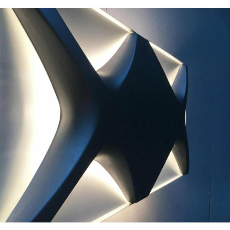Set of 2 Mid-Century Space Age Cross Oyster Style Wall Lamp by Klaus Link, 1960s In Excellent Condition For Sale In Hamburg, DE