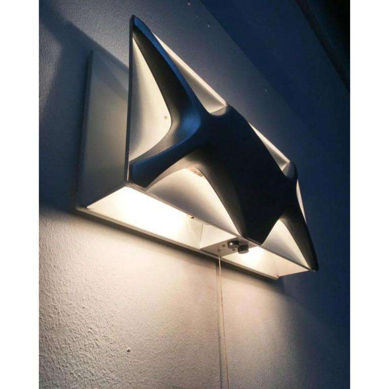 Set of 2 Mid-Century Space Age Cross Oyster Style Wall Lamp by Klaus Link, 1960s For Sale 1