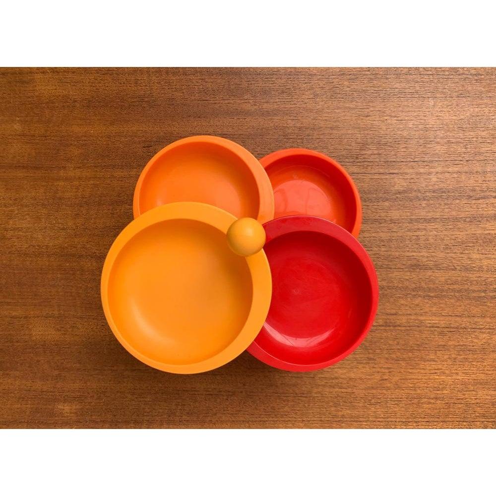 Set of 2 Mid-Century Space Age Extendable Swivel Bowls from Emsa, 1960s In Excellent Condition For Sale In Hamburg, DE